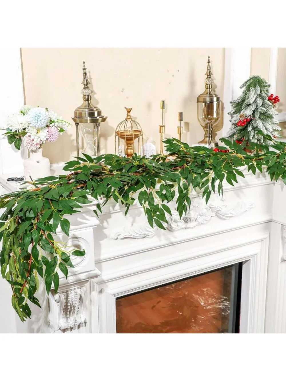 24 Pack Artificial Willow Leaves Garland - 135 Ft Greenery Vines Home Decor